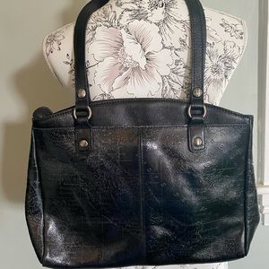 Patricia Nash black leather map purse